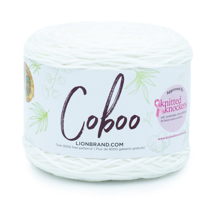 Lion Brand Coboo White Light DK Yarn - 50% Cotton & Bamboo, Single Variation