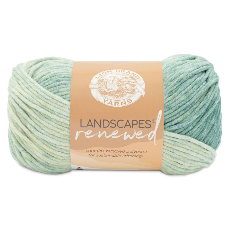 Lion Brand Landscapes Renewed Sweet Mint Recycled Yarn - Medium Weight, 260 Yards