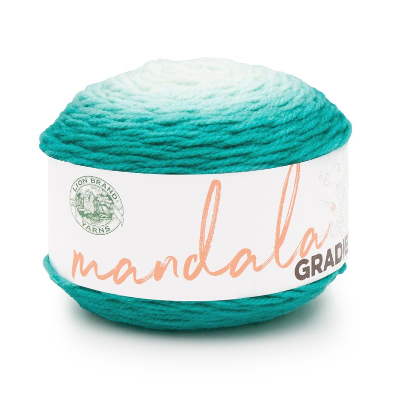Seagreen Gradient Yarn - Lion Brand Mandala Medium Weight 150g/295 Yards