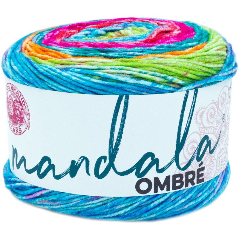 Lion Brand Mandala Ombre Happy Cake Acrylic Yarn - Multi-Color, Medium Weight, Single Variation