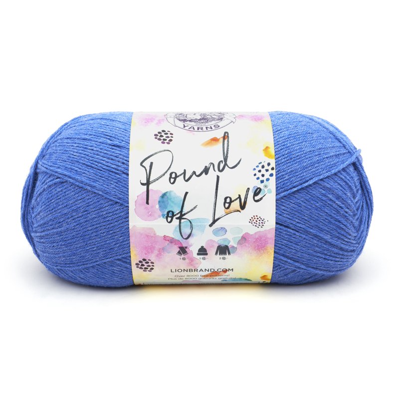 Lion Brand Pound of Love Denim Worsted Yarn - Blue, 16 oz, 1020 Yards, Single Variation