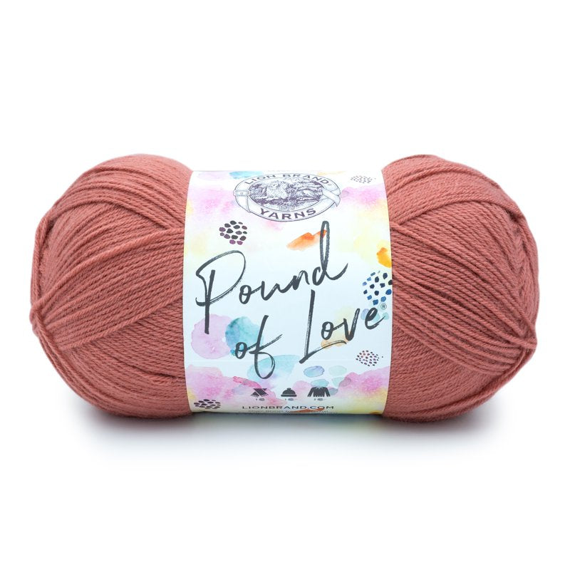 Lion Brand Pound of Love Worsted Yarn - Terracotta, 16 oz, 1020 Yards