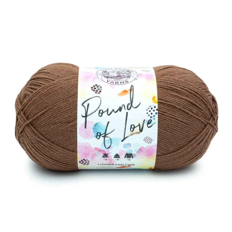 Lion Brand Pound of Love Mocha Worsted Yarn - 16 oz, 1020 Yards, Medium Weight