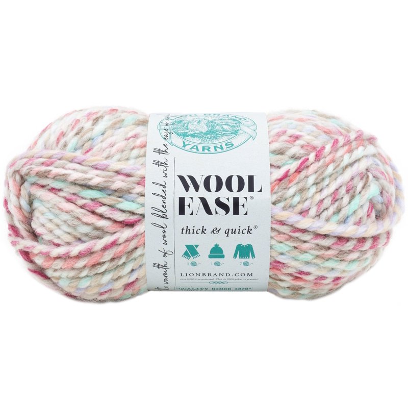 Super Bulky Wool Ease T&Q Carousel Yarn - Single, 87 Yards, Acrylic Wool Blend