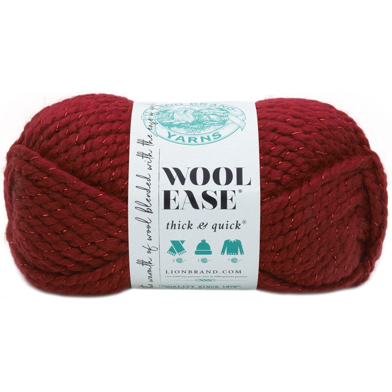 Lion Brand Wool-Ease Thick & Quick Yarn - Poinsettia Metallic Variation