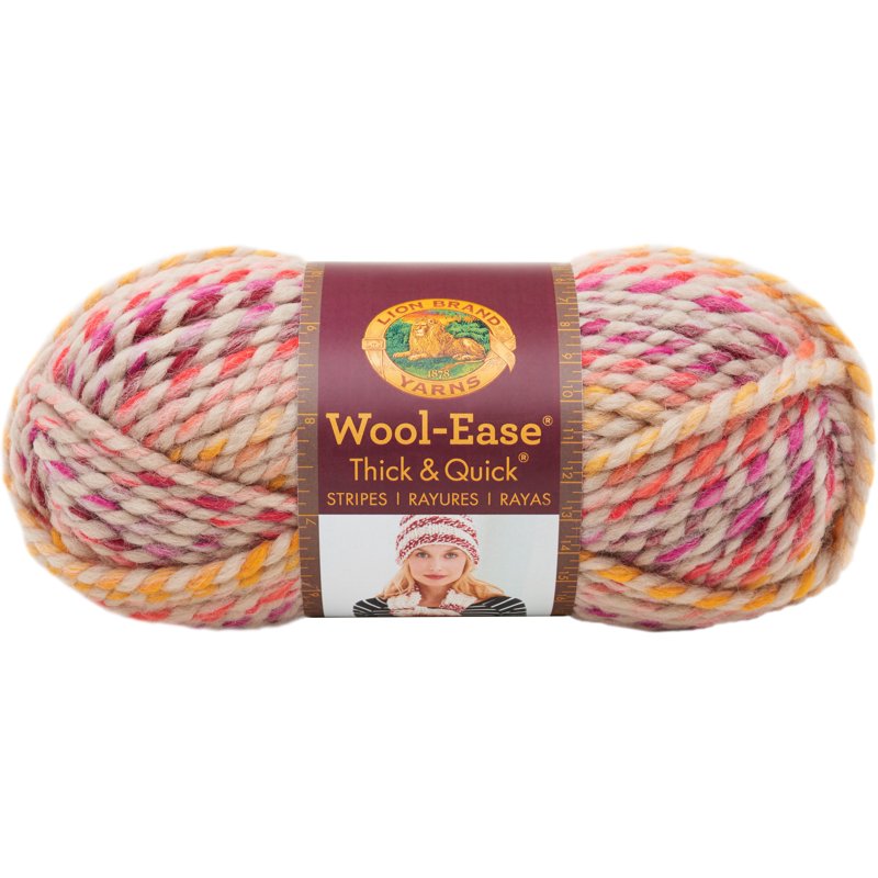 White Wool Thick & Quick Spice Market Stripes Yarn - Super Bulky, Warm, Easy Care