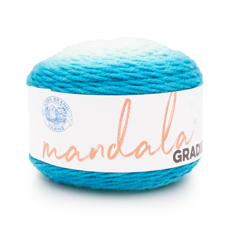 Lion Brand Mandala Gradient Aqua Yarn - Medium Weight, 295 Yards, Single Variation
