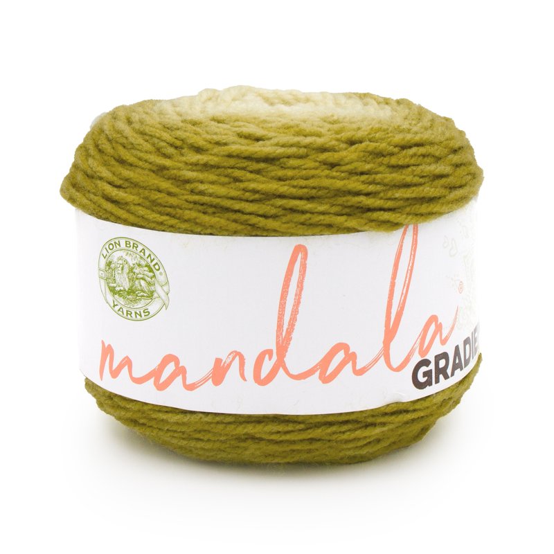 Lion Brand Mandala Gradient Olive Yarn - Medium Weight Acrylic Nylon, 295 Yards, Single Variation