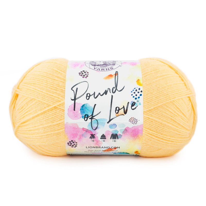 Lion Brand Pound of Love Honey Bee Yellow Worsted Yarn - 16 oz, 1020 Yards, Single Variation