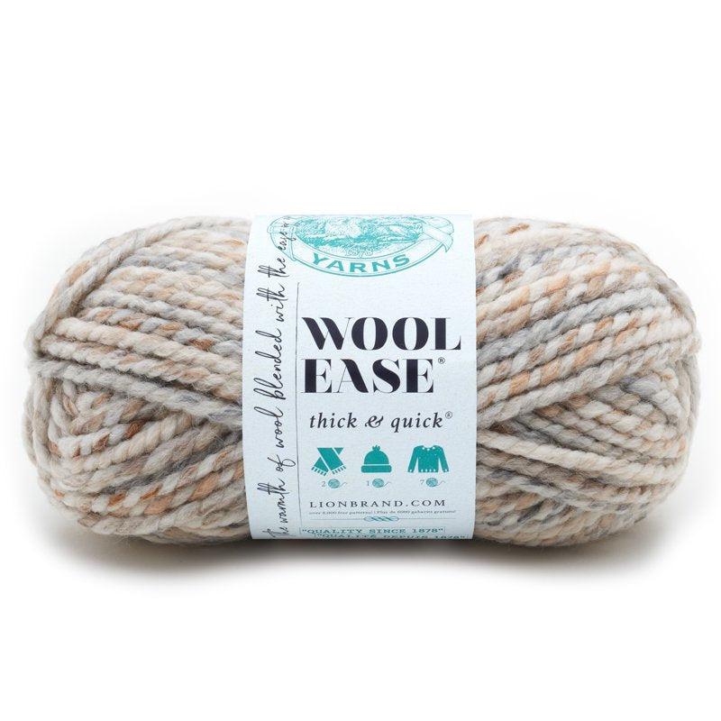Wool-Ease Thick & Quick Fossil Super Bulky Acrylic Wool Yarn - Lion Brand