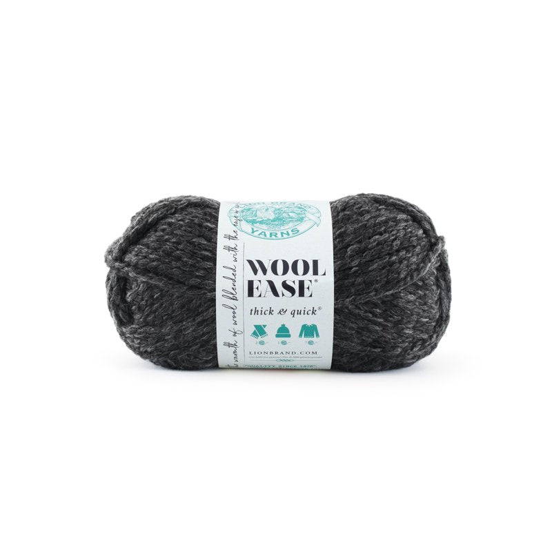 Wool-Ease Thick & Quick Super Bulky Yarn Charcoal - Acrylic Wool Blend, 12oz