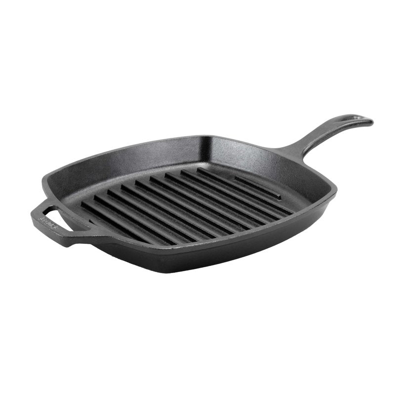 10.25" Seasoned Cast Iron Square Grill Pan - Durable Nonstick Cookware