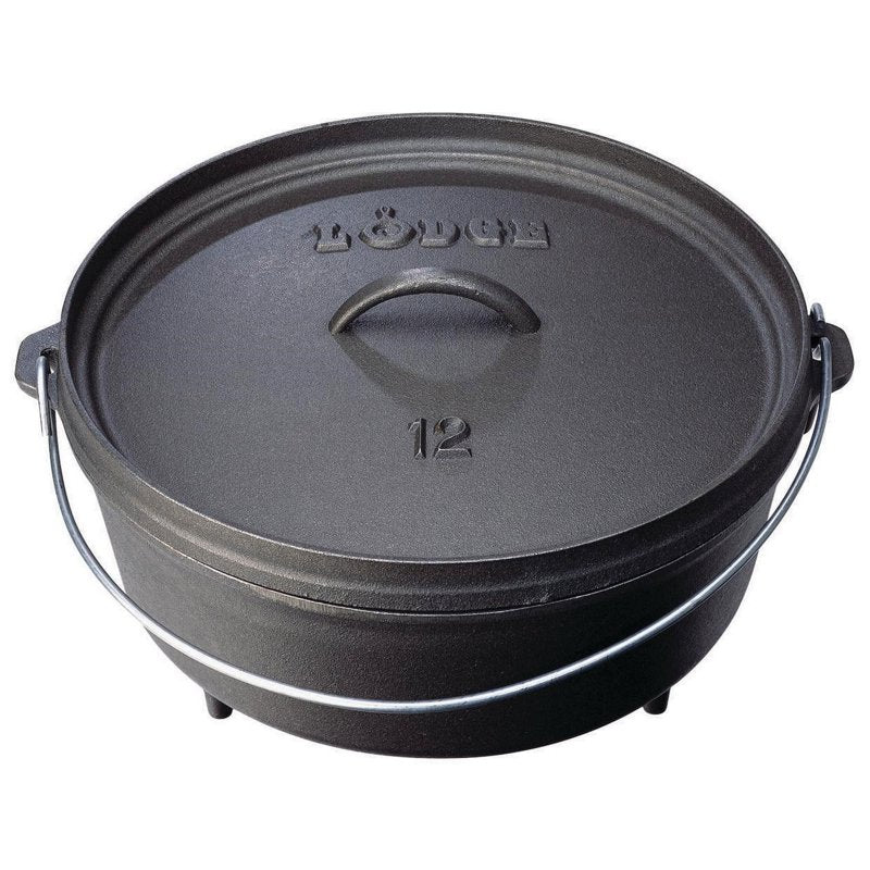 6 Quart Cast Iron Camp Dutch Oven with Bail Handle - L12CO3