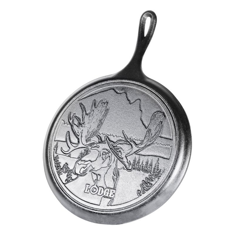 Cast Iron Skillet with Moose Scene - 10.5 Inch Wildlife Series