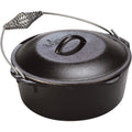 9 Quart Seasoned Cast Iron Camp Dutch Oven with Bail Handle