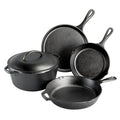 5-Piece Cast Iron Cookware Set - Skillet, Griddle, Dutch Oven