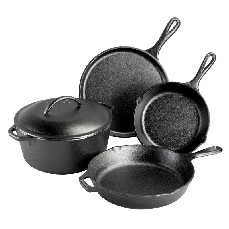 5-Piece Cast Iron Cookware Set - Skillet, Griddle, Dutch Oven
