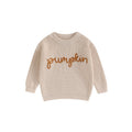 Toddler Girl Boy Halloween Knit Sweater - Style 2, 6-9 Months, Long Sleeve Letter Embroidery Pullover