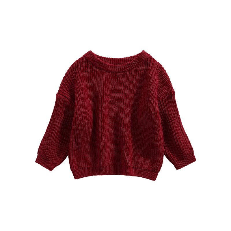 Toddler Boy Girl Warm Knit Sweater - Style 4, 3-4 Years, Candy Color