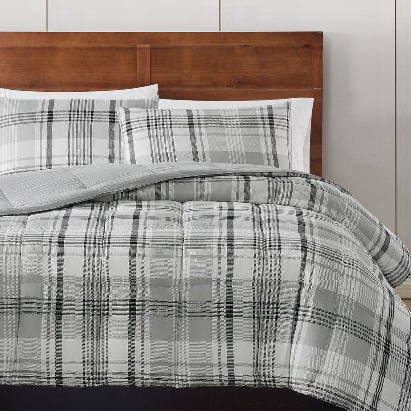 London Fog Supply 3-Piece Garment Washed Comforter Set Black Twin/TXL - Soft Microfiber Bedding
