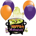Halloween Witch’s Brew Cauldron Foil Balloon Set with 4 Latex Balloons - Spooky Party Decor