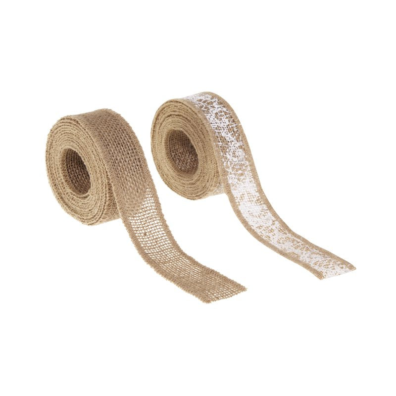 Multi-Color Burlap Ribbon Set - 1.5 Inch x 3 Yards, Craft & DIY Decoration