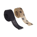 Natural Burlap Ribbon Set - 1.5W x 3Yds with Black Dots, Rustic Craft Trim