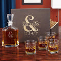 Personalized Love & Marriage Whiskey Decanter Set with Box