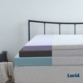 Lucid Twin XL Charcoal Gel Memory Foam Mattress Topper 2 Inch