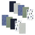 Flannel Burp Cloths 10-Pack - Blue Green Dinosaurs