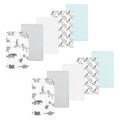 Flannel Burp Cloths 10-Pack - Gray Dinosaur Journey
