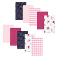 Burp Cloths 10-Pack - Cotton Poly Flannel, Pink Butterfly Meadow