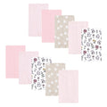 Flannel Burp Cloths Set - 10 Pack, Pink Dandelion