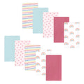Flannel Burp Cloths for Babies - 10 Pack, Sweet Rainbow