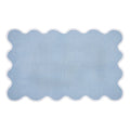 16.7 x 31.5 Inch Blue Scalloped Edge Doormat with Water Absorption and Non-Slip Backing - Indoor Entryway Rug