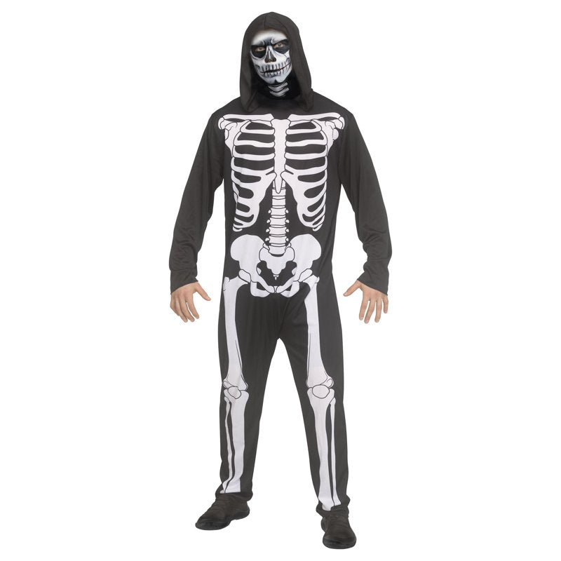 Skeleton Jumpusit Halloween Costume for Adults Men Size M - Black & White