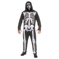 Skeleton Jumpusit Halloween Costume for Adults Men Size M - Black & White