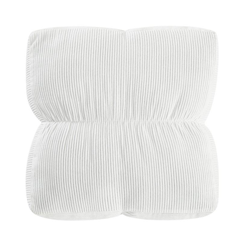 Mainstays Vanilla Dream Ribbed Corduroy Floor Cushion - 20x20 Inch, Decorative Lounge Pillow