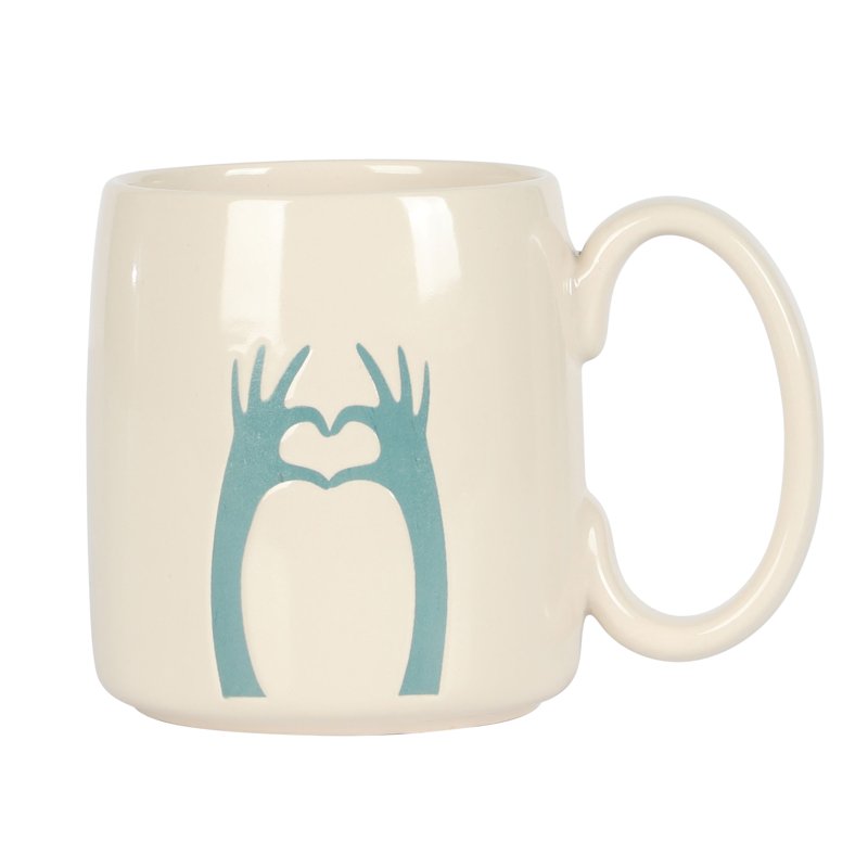 Ceramic Heart Hands Mug - Dishwasher & Microwave Safe