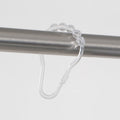 Clear Shower Curtain Rollerball Hooks Set of 12 - Easy Gliding Bathroom Accessories