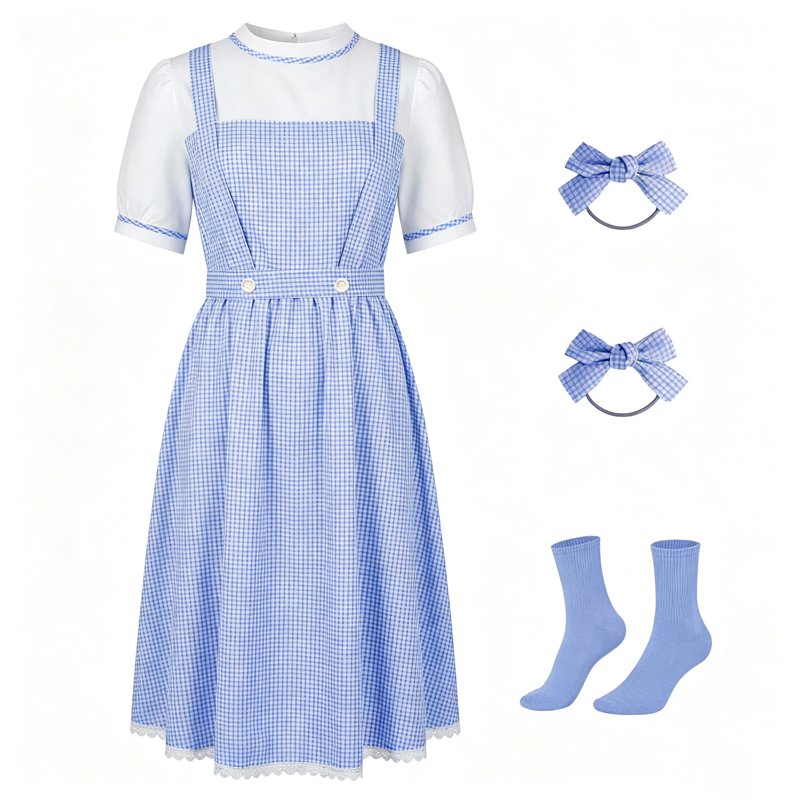 Halloween Dorothy Costume Dress Set for Women M - Cosplay Princess Outfit