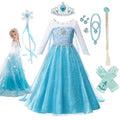 Girls Princess Costume with Accessories - Snow Queen Cosplay Dress 2-12T Variation of Dress+Accessories 150(9-10T)