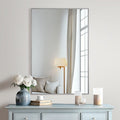 Modern Rectangular Aluminum Alloy Wall Mirror Set - Silver, 36x24in, 2 Pack
