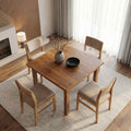 39.4" Square Rustic Farmhouse Dining Table - Easy Assembly
