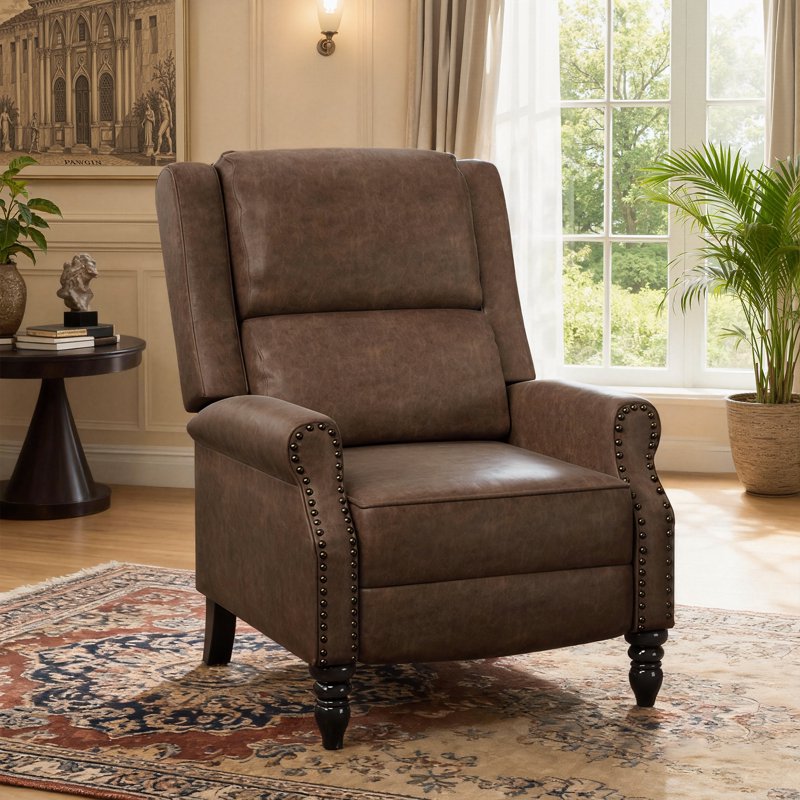 Ergonomic Faux Leather Recliner Chair for Living Room & Bedroom