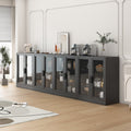 Curio Display Cabinet with Glass Doors - Black, 72x62x16in