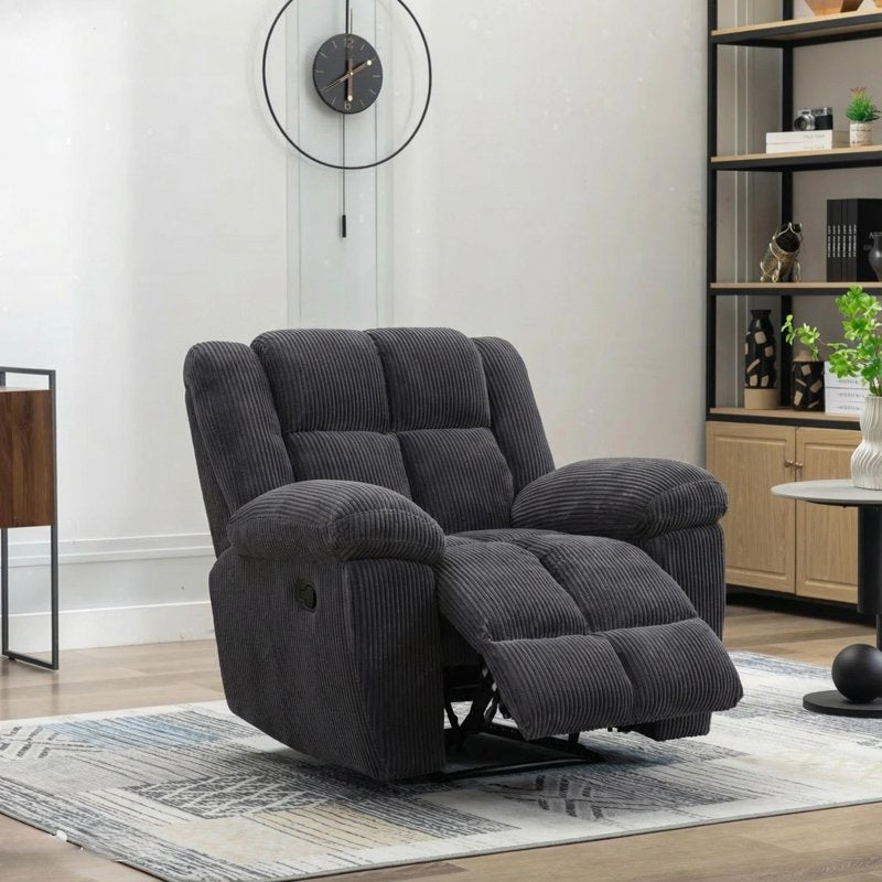 Corduroy Recliner Chair with Adjustable Backrest for Living Room