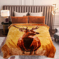 King Size Fleece Blanket for Bed with Deer & Elephant Patterns - Soft Microfiber Plush, 83x91 Inches, 5.7LB - A & B Variations