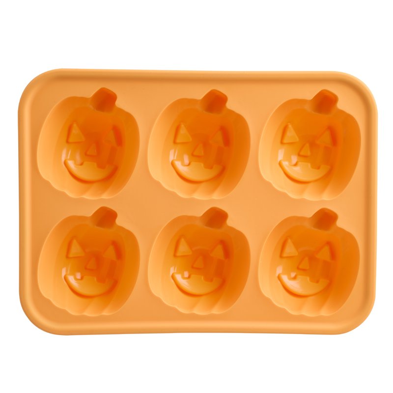 Silicone Jack-O'-Lantern Cakelet Pan 6 Cavities Halloween Bakeware