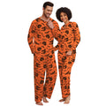 Halloween Couple Pajama Sets - Yellow Pumpkin Witch, Men M